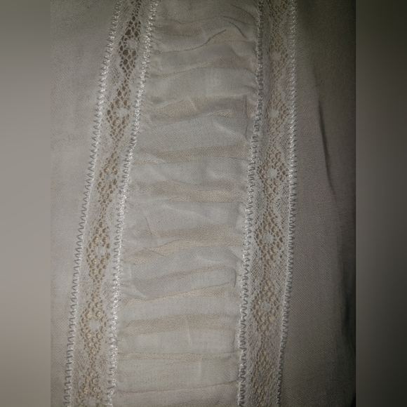 Tops - Elie Tahari white 100% cotton semi sheer fitted tailored ruffle blouse top M